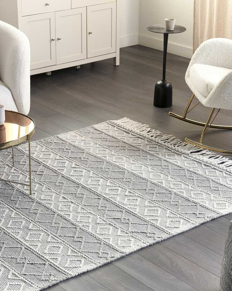 Beliani Kilimas TONYA pilkas 160 x 230 cm vilnos