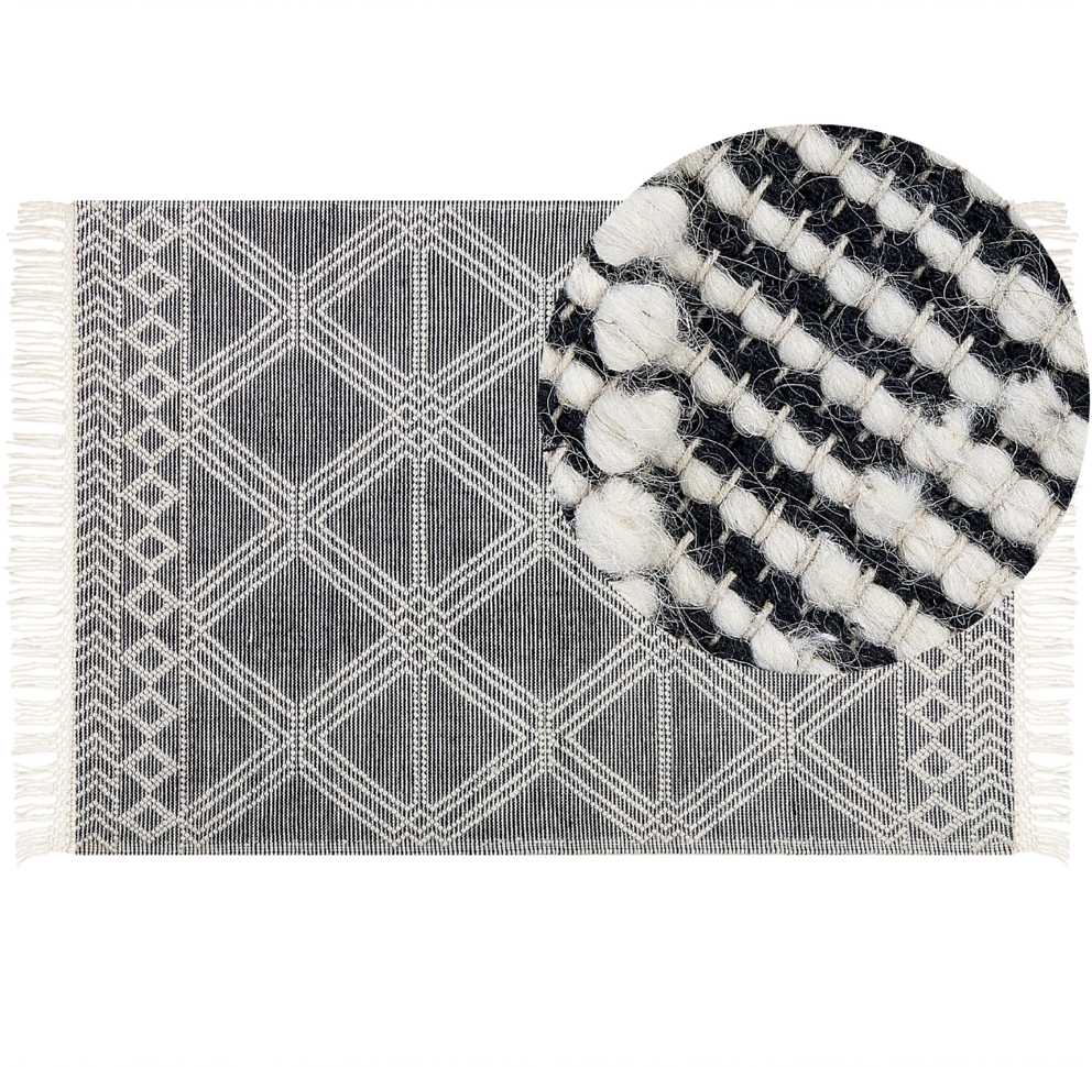 Beliani Kilimas TOPRAKKALE pilkas 160 x 230 cm vilnos