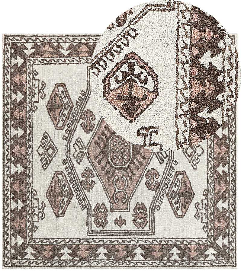 Beliani Kilimas TOMARZA spalvotas 200 x 200 cm vilnonis