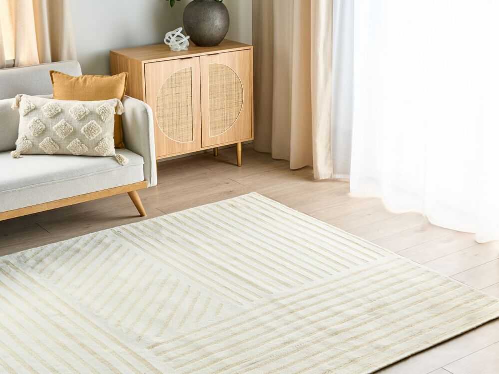 Beliani Kilimas ABEGUM smėlio spalvos 200 x 300 cm vilnonis