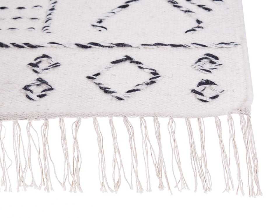 Beliani Kilimas ALKENT baltas 80 x 150 cm vilnonis