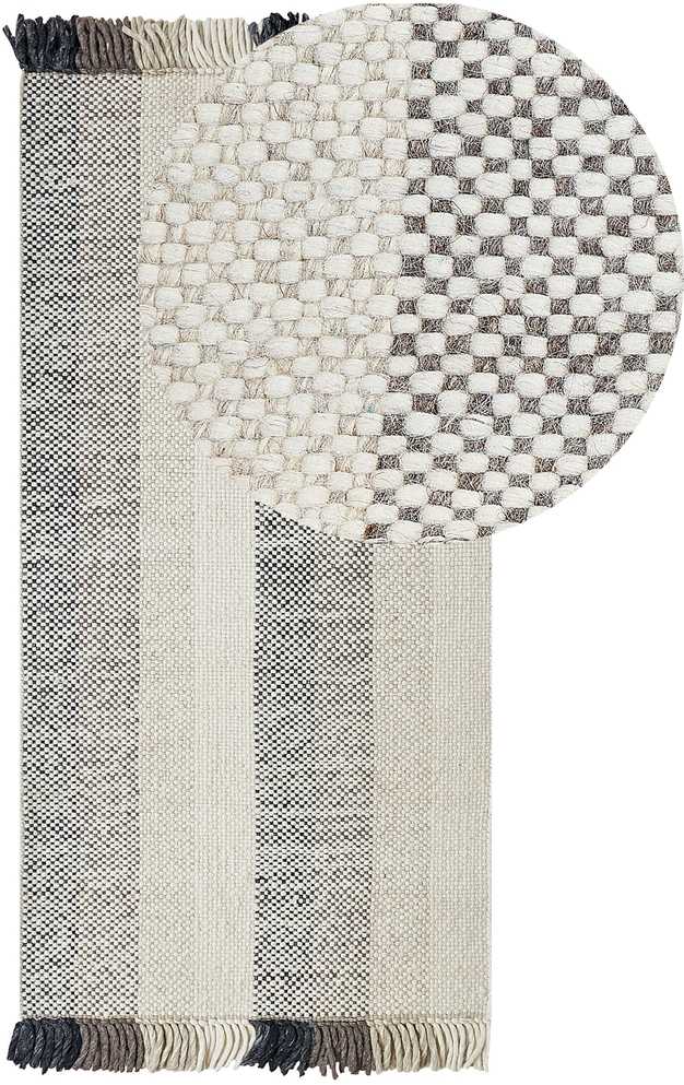 Beliani Kilimas EMIRLER, baltas, 80 x 150 cm, vilna