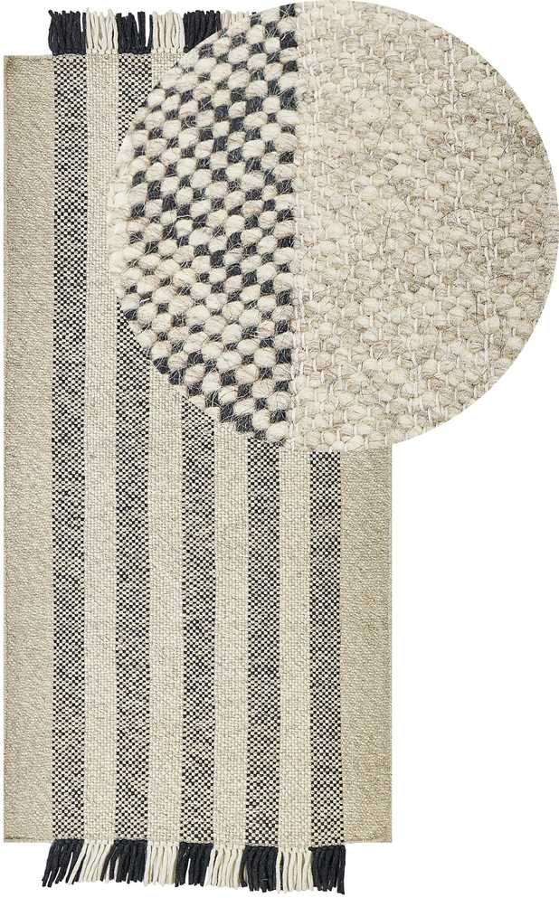 Beliani Kilimas TACETTIN baltas 80 x 150 cm vilnonis