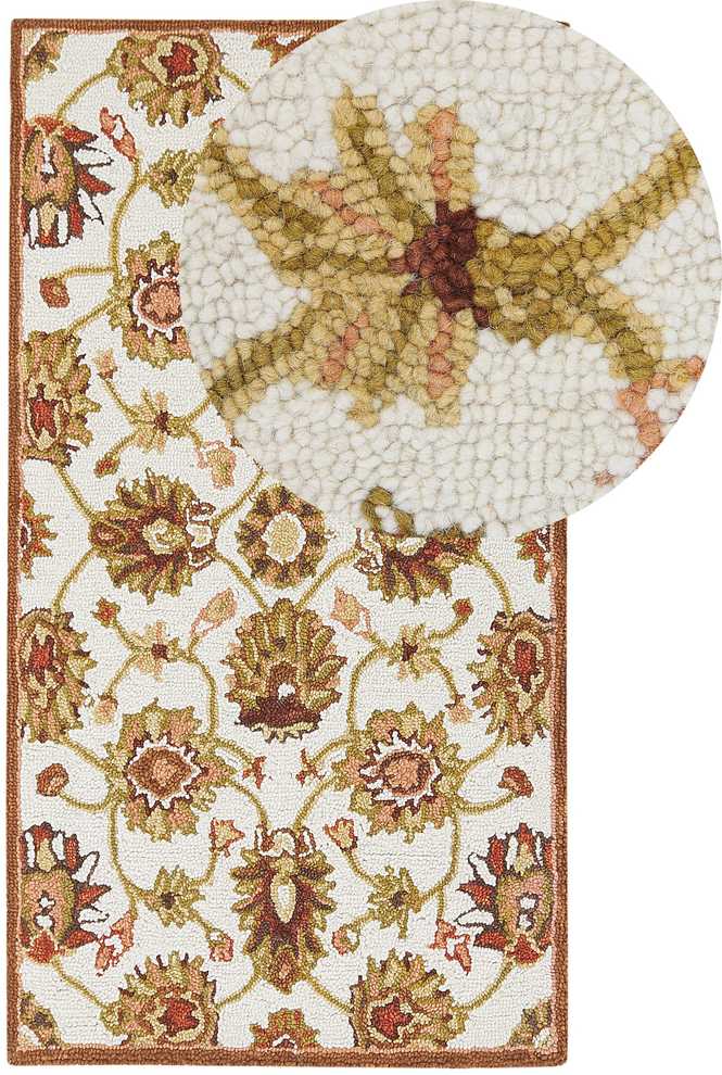Beliani Kilimas EZINE Smėlio spalvos 80 x 150 cm Vilna