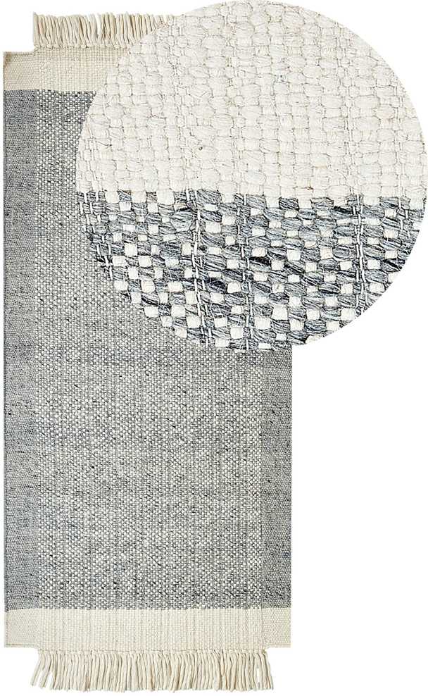 Beliani Kilimas TATLISU pilkas 80 x 150 cm vilnonis