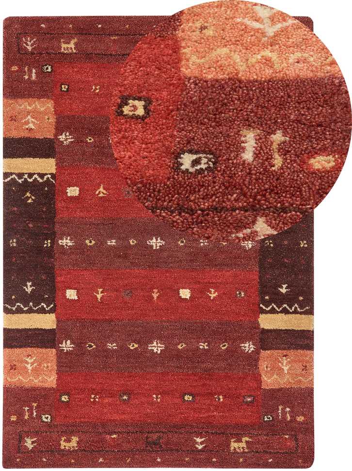 Beliani Kilimas SINANLI, spalvingas, 140 x 200 cm, Gabbeh, vilna