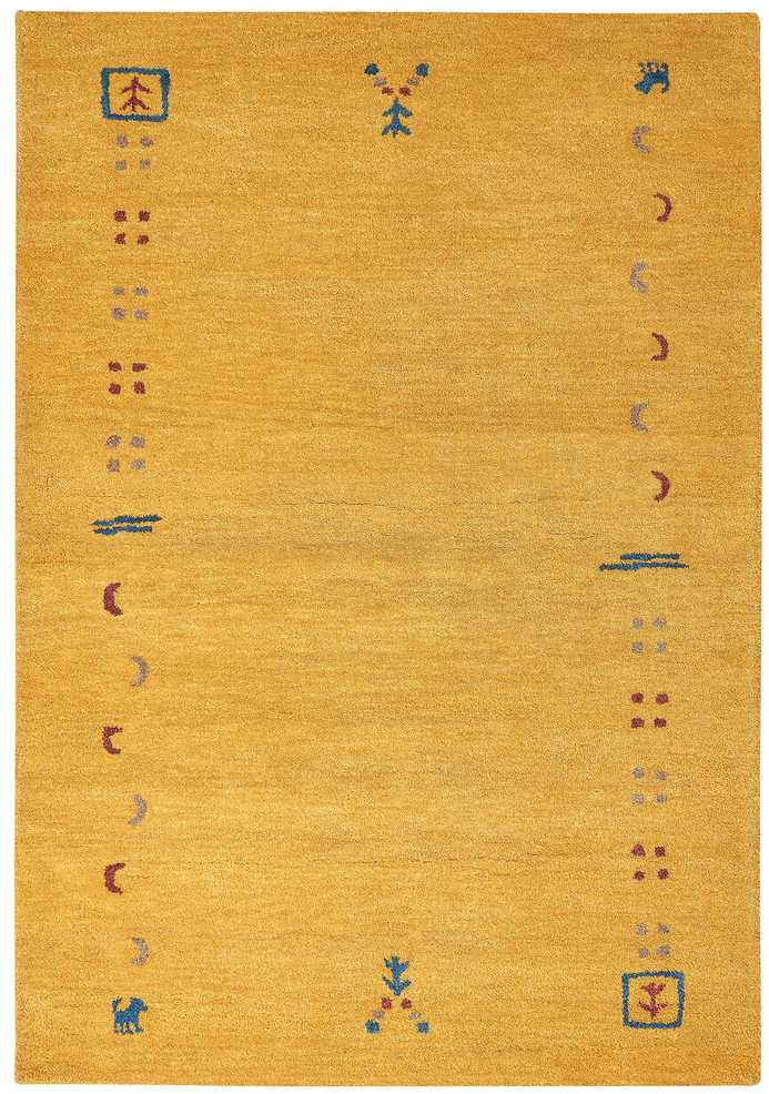 Beliani Kilimas AKALAN, geltonas, 160 x 230 cm, Gabbeh, vilna