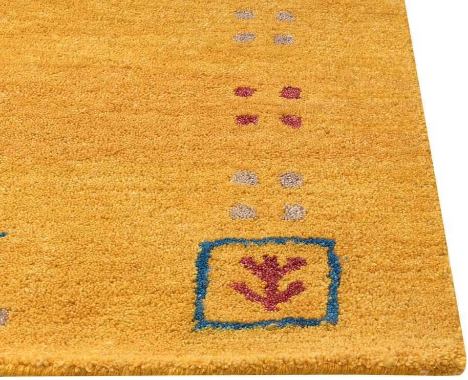 Beliani Kilimas AKALAN, geltonas, 160 x 230 cm, Gabbeh, vilna