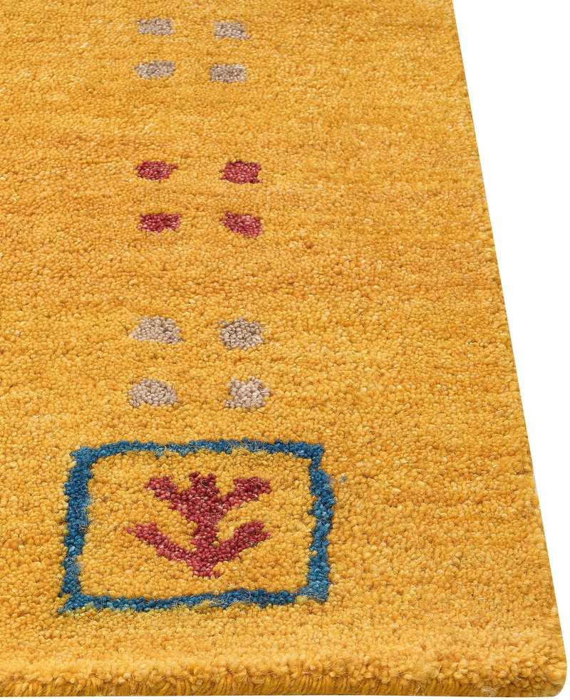 Beliani Kilimas AKALAN, geltonas, 160 x 230 cm, Gabbeh, vilna