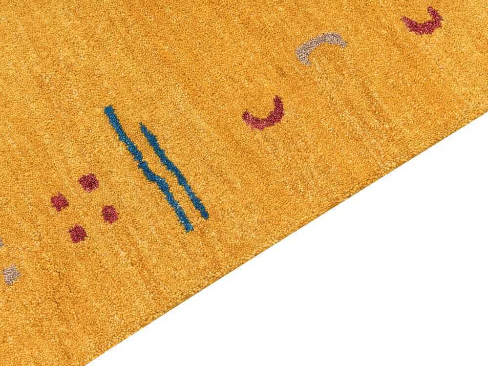 Beliani Kilimas AKALAN, geltonas, 160 x 230 cm, Gabbeh, vilna