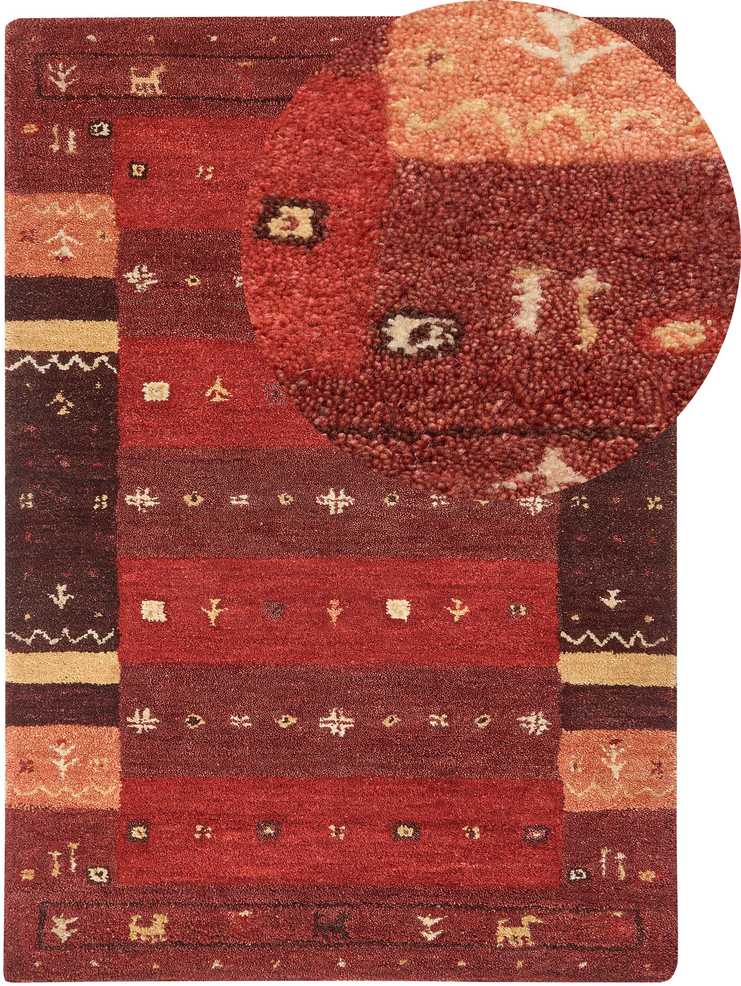 Beliani Kilimas SINANLI spalvotas 160 x 230 cm vilnos Gabbeh
