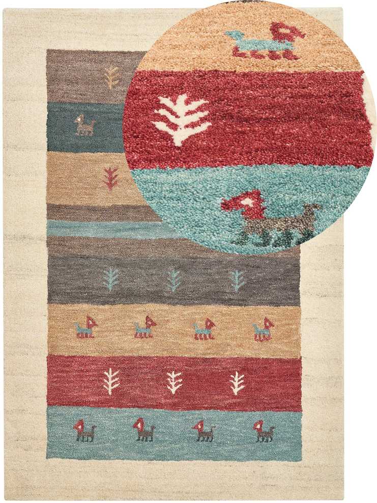 Beliani Kilimas SARILAR spalvingas 160 x 230 cm vilnonis Gabbeh