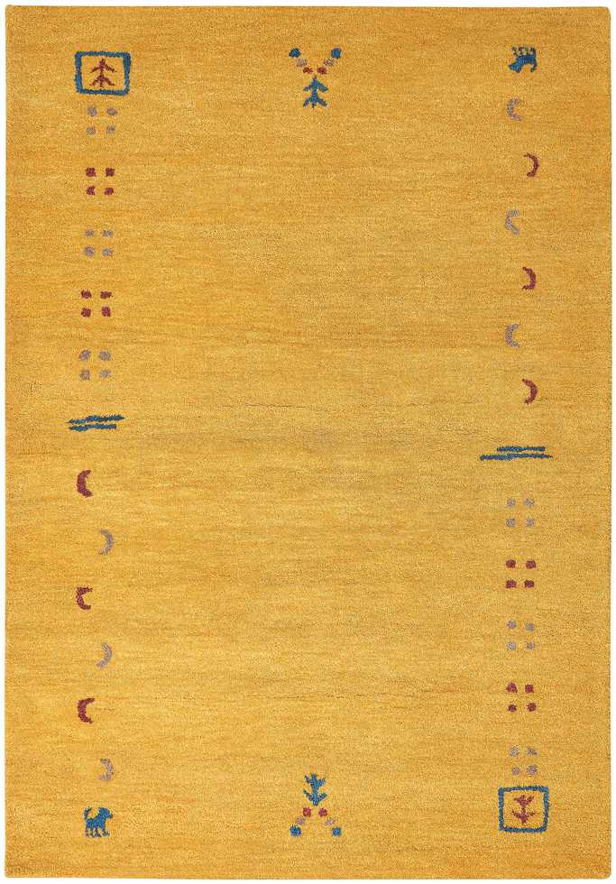 Beliani Kilimas AKALAN, geltonas, 160 x 230 cm, Gabbeh, vilna