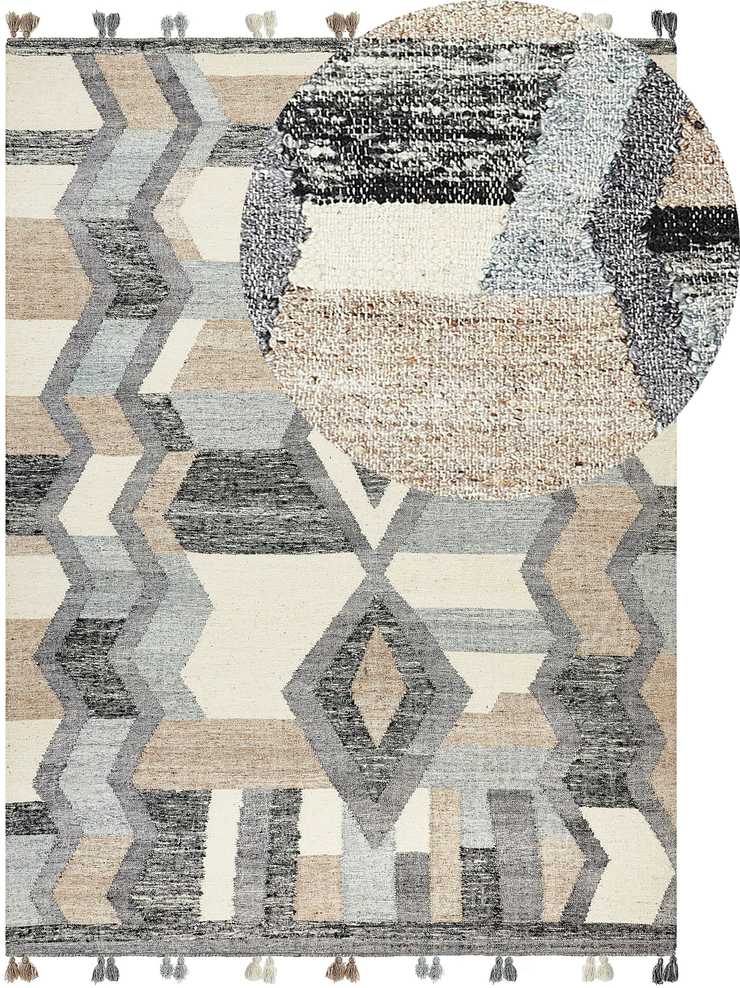 Beliani Kilim kilimas AYGEZARD spalvotas 160 x 230 cm vilnonis