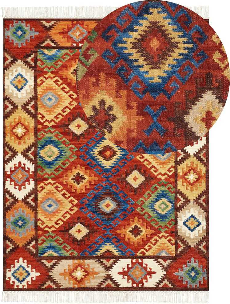 Beliani Kilimas ZOVUNI spalvotas 160 x 230 cm vilnonis kilimas