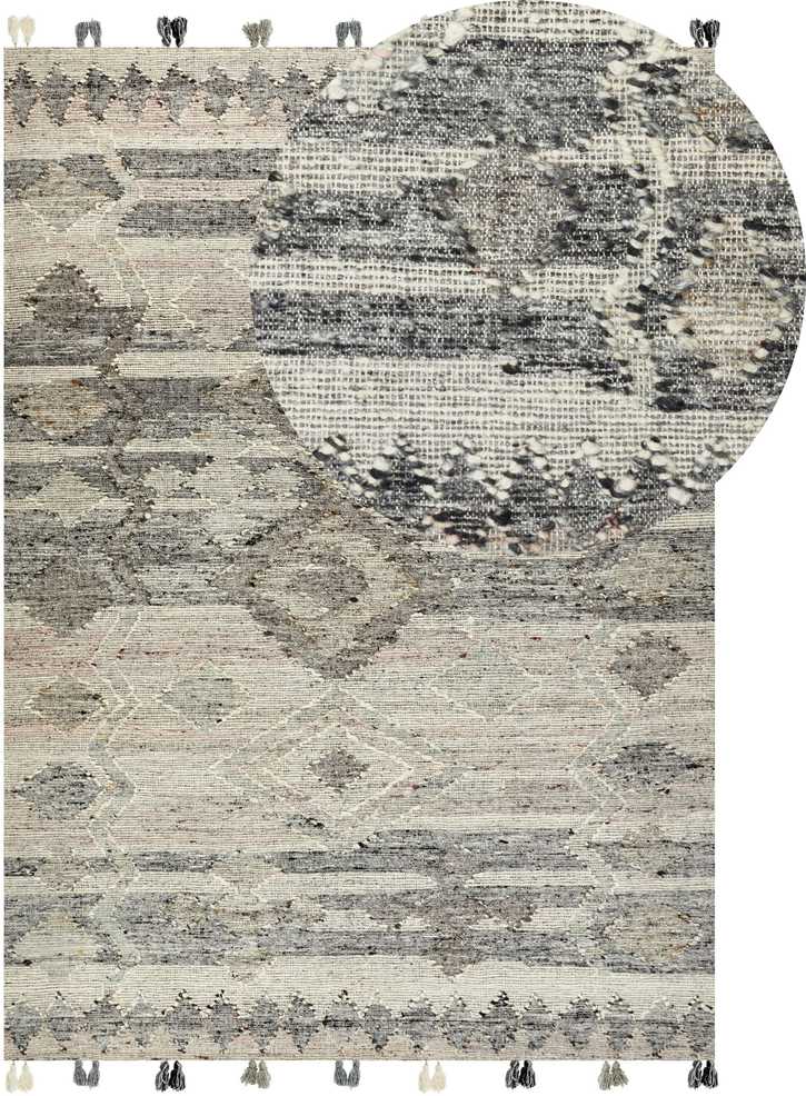 Beliani Kilimas ARATASHEN Pilkas 200 x 300 cm Vilnonis Kilim