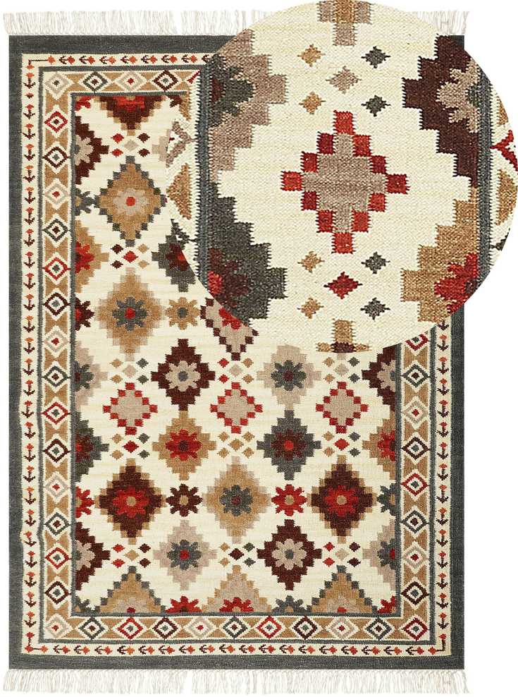 Beliani Kilimo kilimas GHUKASAVAN spalvotas 200 x 300 cm vilnonis