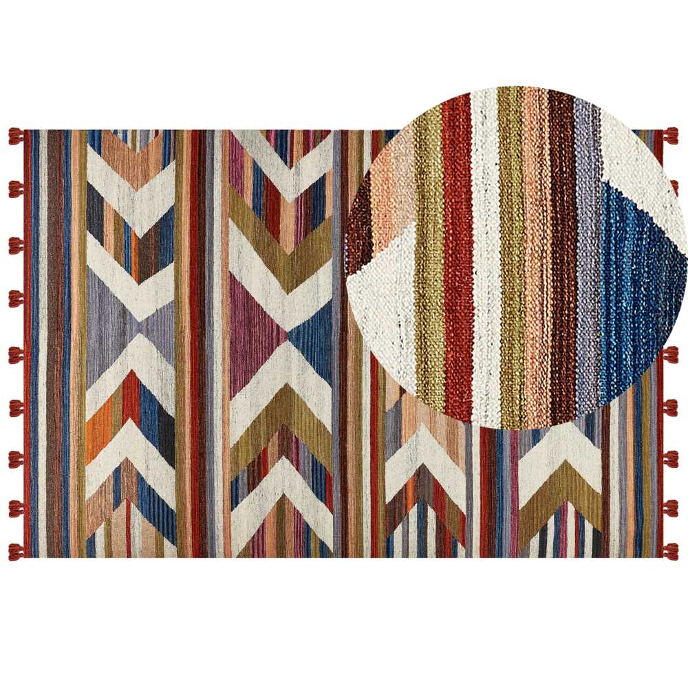 Beliani Kilimas MRGASHAT spalvingas 200 x 300 cm vilnonis Kilim