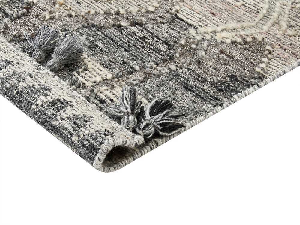 Beliani Kilimas ARATASHEN Pilkas 200 x 300 cm Vilnonis Kilim