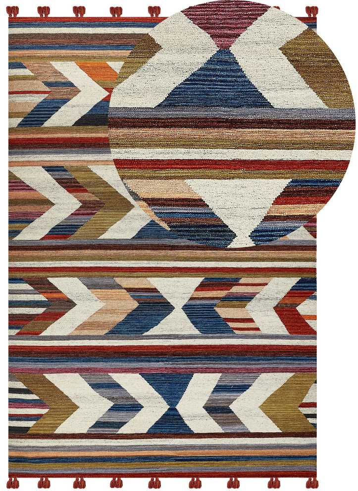 Beliani Kilimas MRGASHAT spalvingas 200 x 300 cm vilnonis Kilim