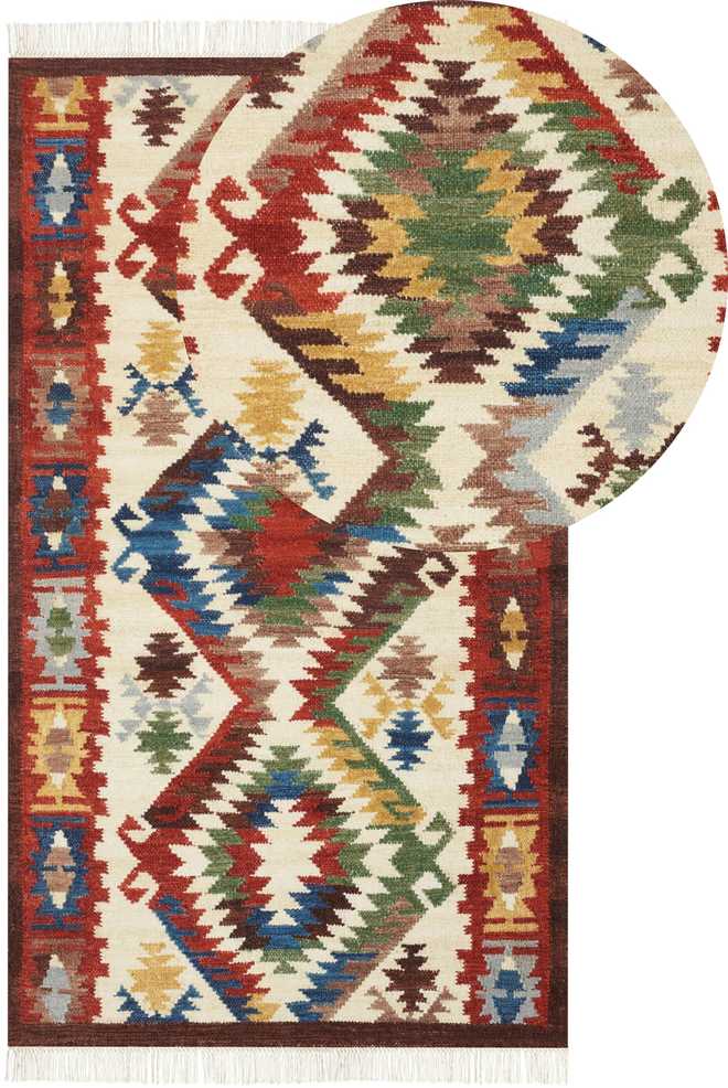 Beliani Kiliminis kilimas AREVIK spalvotas 80 x 150 cm iš vilnos