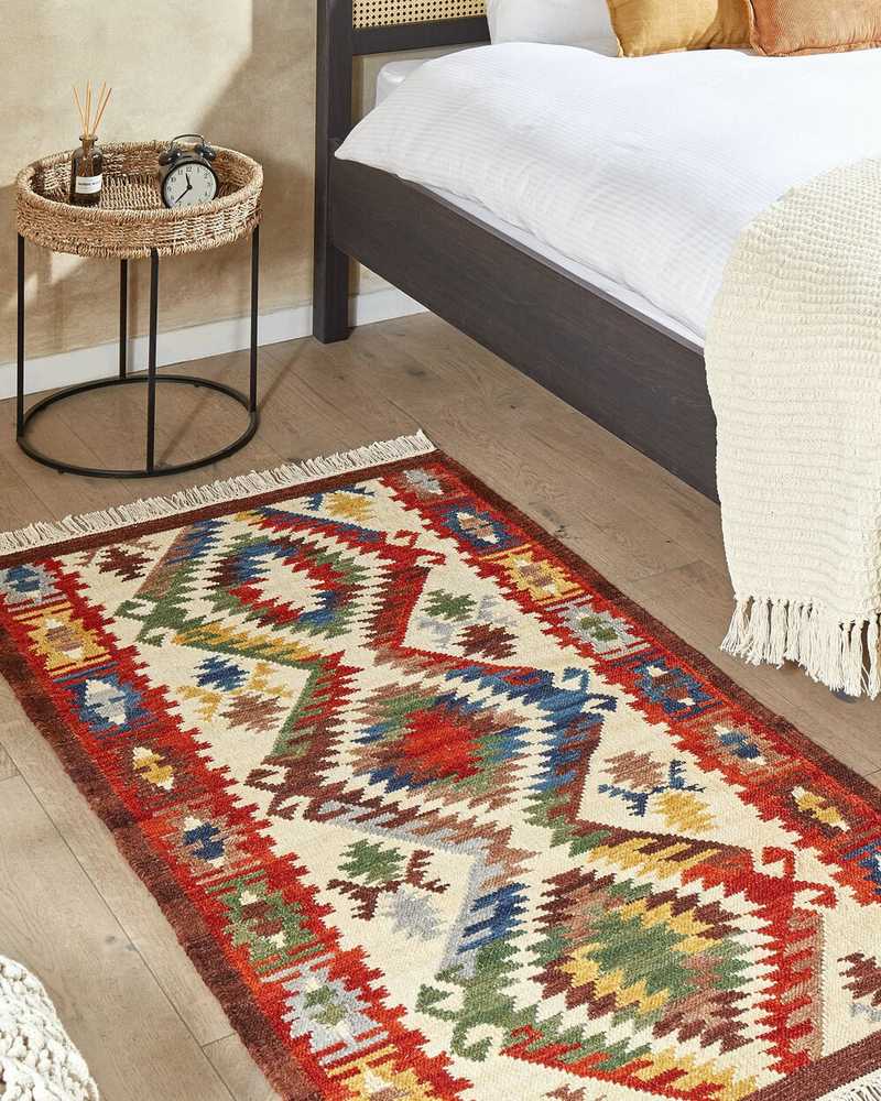Beliani Kiliminis kilimas AREVIK spalvotas 80 x 150 cm iš vilnos