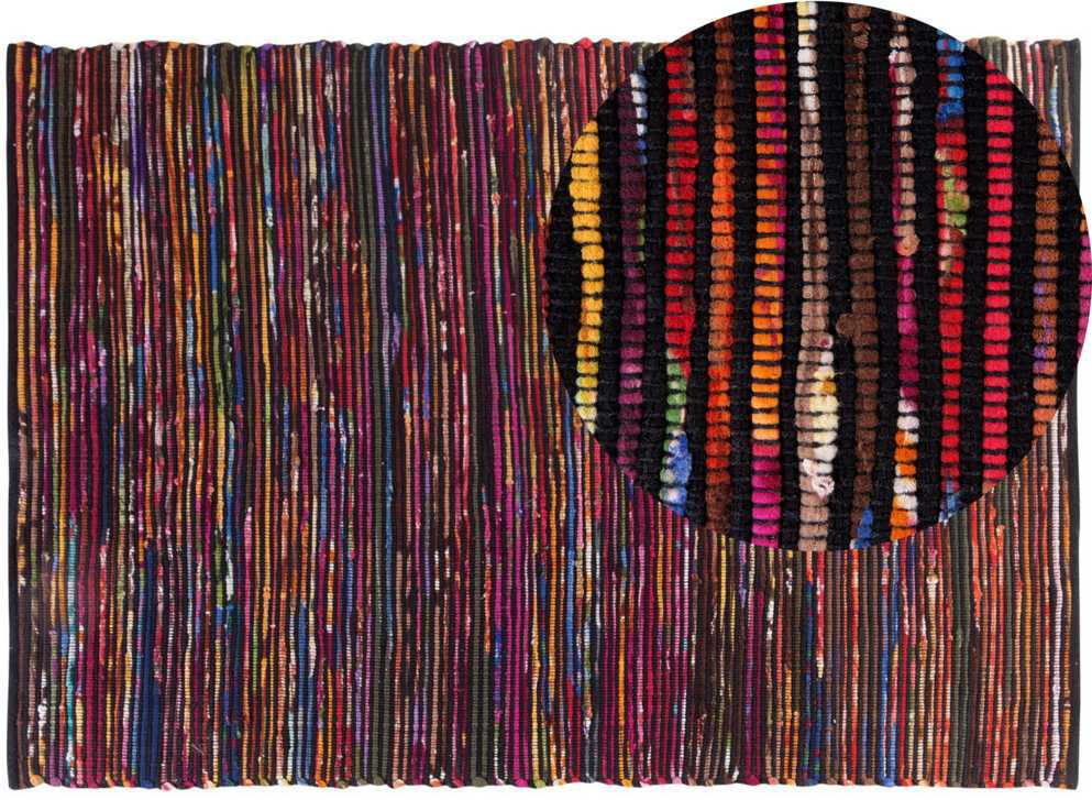 Beliani Kilimas BARTIN juodas 160 x 230 cm