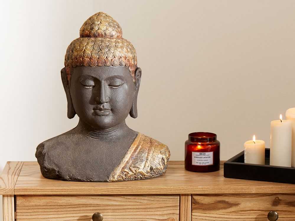Beliani Dekoracinė figūrėlė Budda CARUM Keramika Juoda