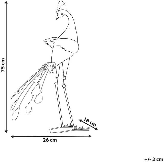 Beliani Sodo skulptūra PEACOCK mėlyna