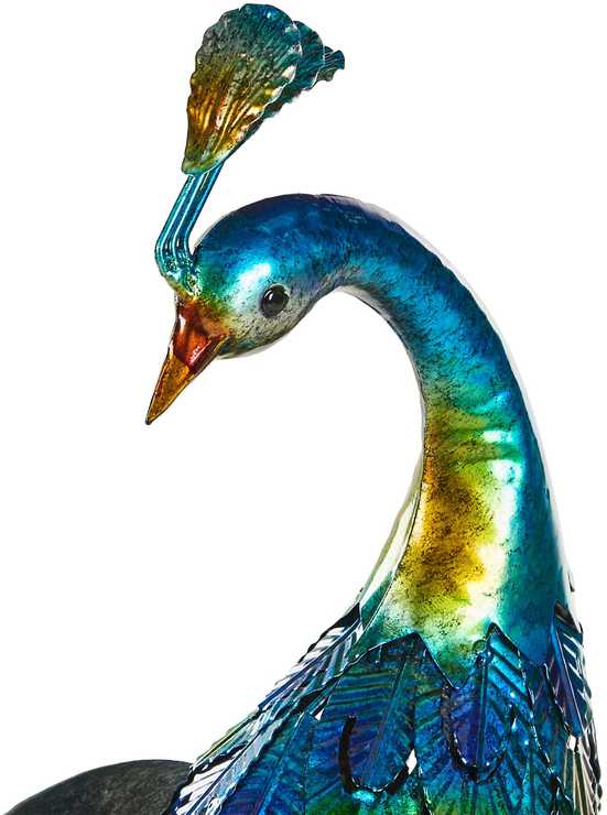 Beliani Sodo skulptūra PEACOCK mėlyna