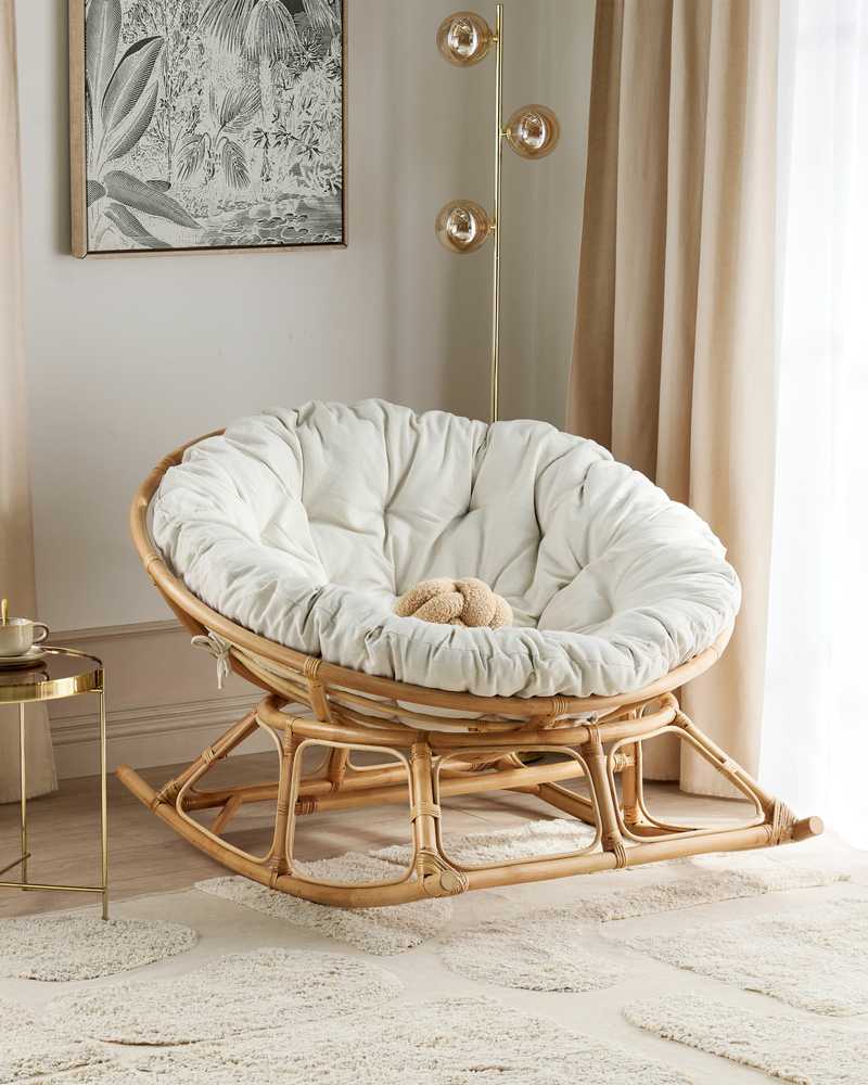 Fotelis Beliani Supamas krėslas ORVIETO natūralaus rotango