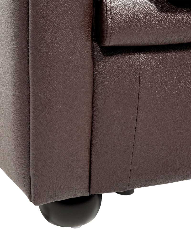 Fotelis Beliani Krėslas CHESTERFIELD Tikra oda Rudas