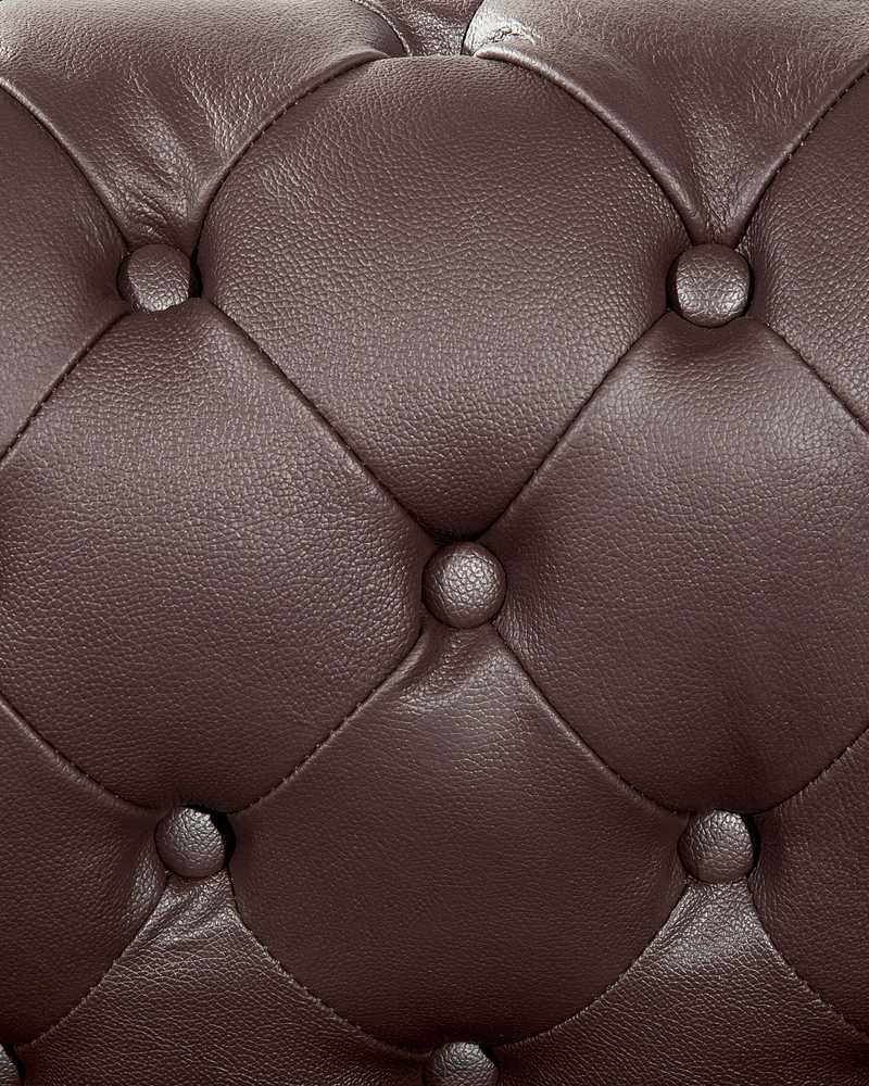 Fotelis Beliani Krėslas CHESTERFIELD Tikra oda Rudas