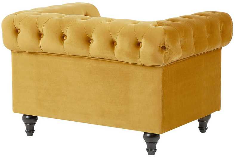 Fotelis Beliani Fotel CHESTERFIELD aksominis auksinis
