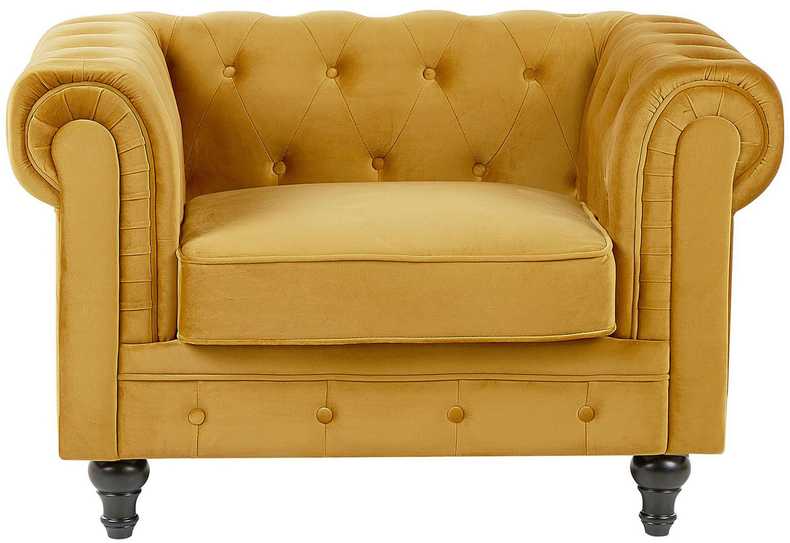 Fotelis Beliani Fotel CHESTERFIELD aksominis auksinis