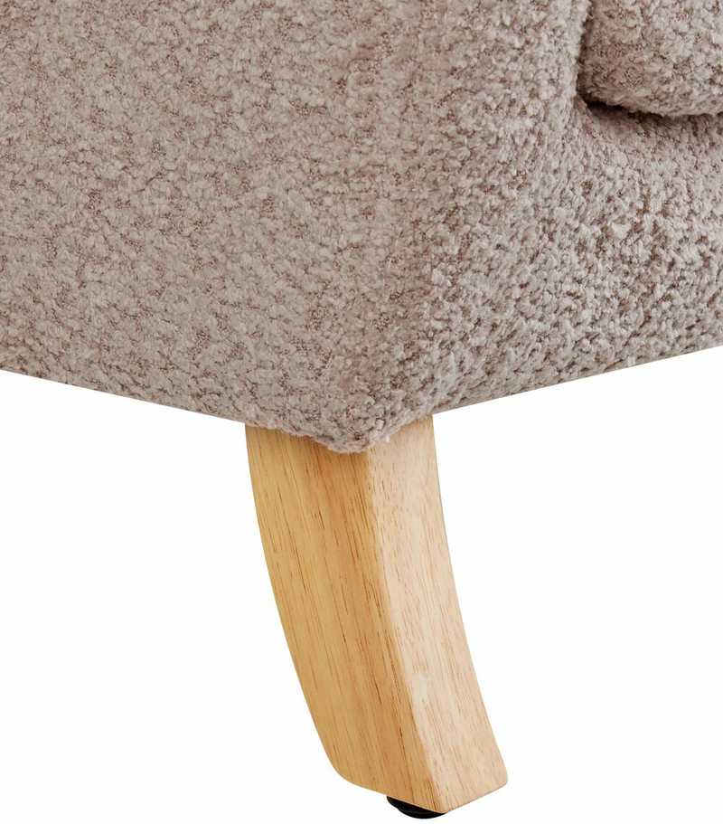 Beliani Vaikiškas fotelis FARUM Boucle smėlio pilkos spalvos