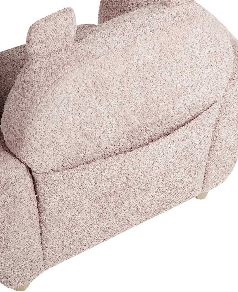 Beliani Vaikiškas fotelis Hipopotamas MARIBO Boucle pastelinės rožinės spalvos
