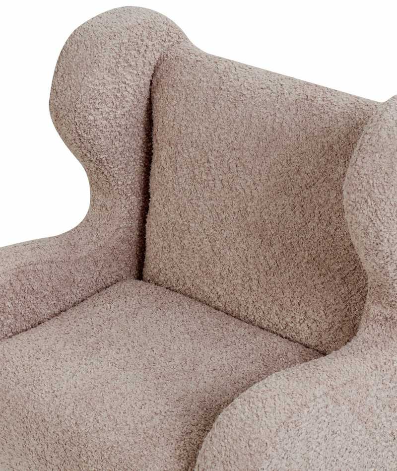 Beliani Vaikiškas fotelis FARUM Boucle smėlio pilkos spalvos