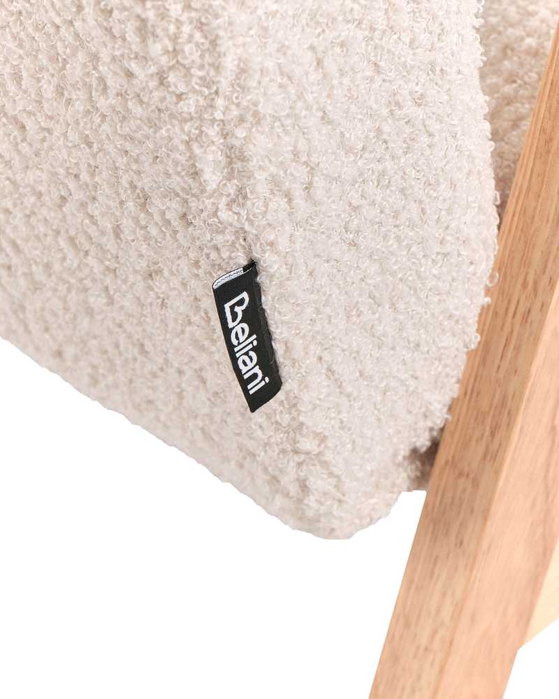 Beliani Vaikiškas fotelis LINDE Boucle šviesiai smėlio spalvos