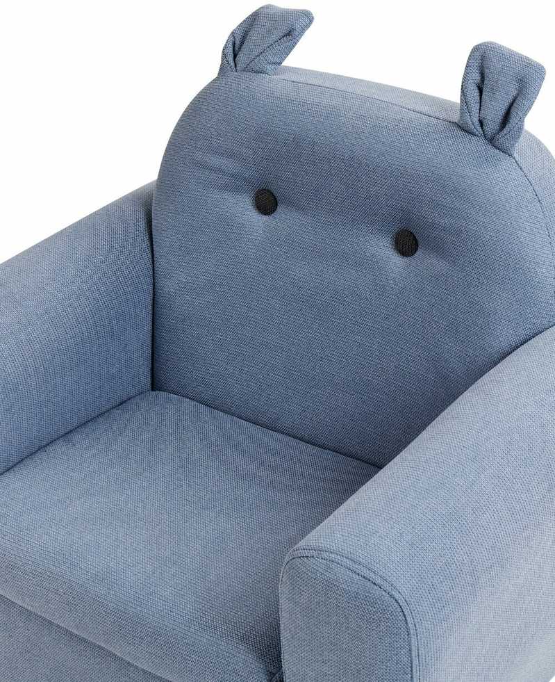 Beliani Vaikiškas fotelis Hipopotamas MARIBO Mėlynas