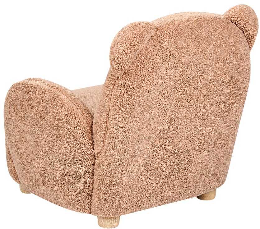 Beliani Vaikiškas fotelis lokiukas BOO Boucle ruda