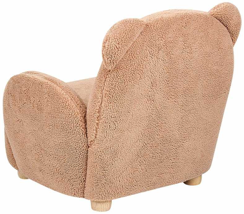 Beliani Vaikiškas fotelis lokiukas BOO Boucle ruda