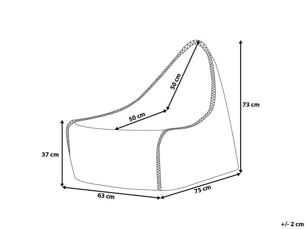 Beliani Sėdmaišis 200 L DROP LINEN 63 cm 75 cm Pilkas