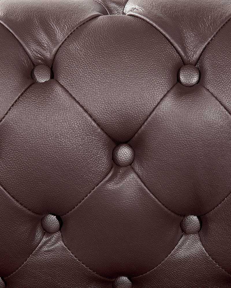 Fotelis Beliani Krėslas CHESTERFIELD Tikra oda Rudas