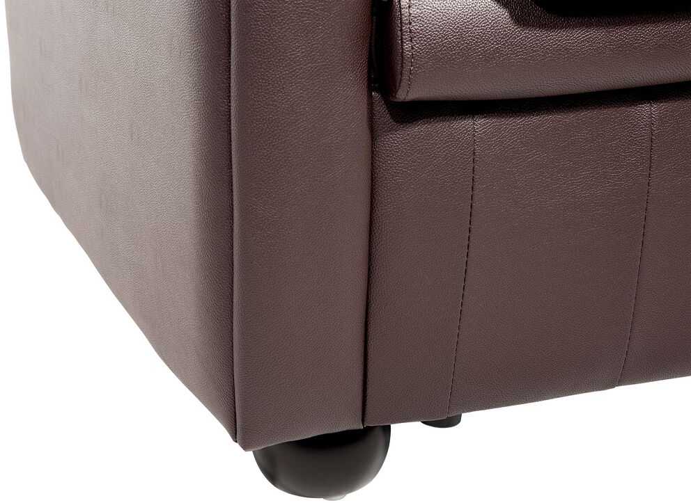 Fotelis Beliani Krėslas CHESTERFIELD Tikra oda Rudas
