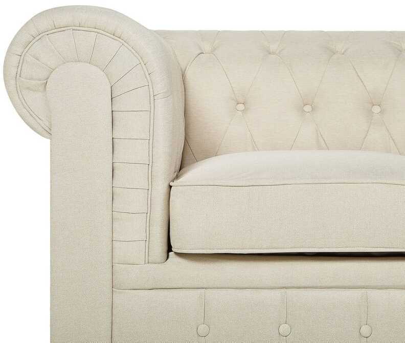Beliani CHESTERFIELD fotelis, smėlio spalvos
