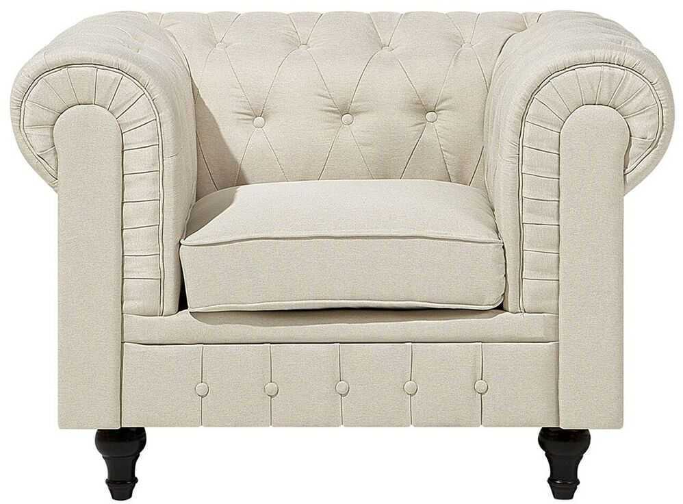 Beliani CHESTERFIELD fotelis, smėlio spalvos