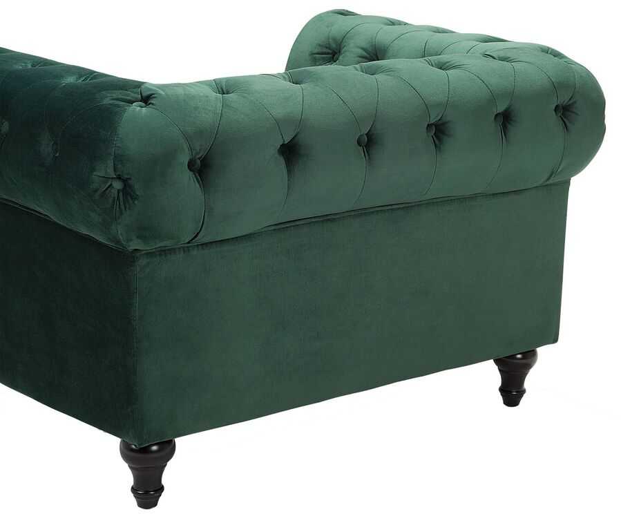 Fotelis Beliani Fotelė CHESTERFIELD veliūrinė, smaragdinė