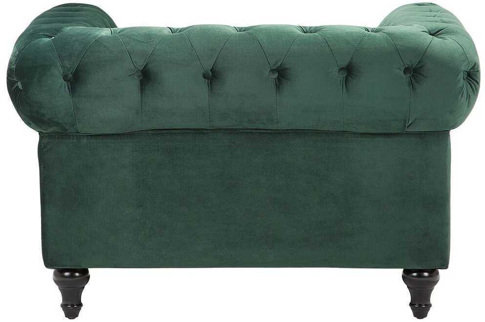 Fotelis Beliani Fotelė CHESTERFIELD veliūrinė, smaragdinė