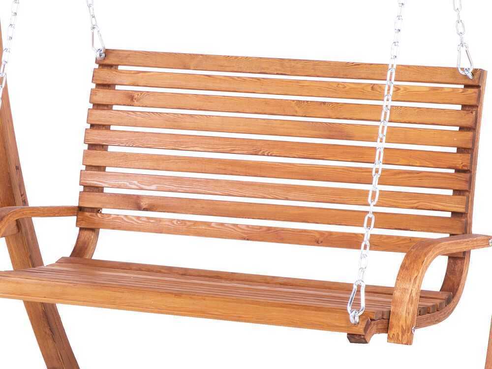 Beliani Sodo sūpynės ANDRIA Maumedžio mediena Rudas